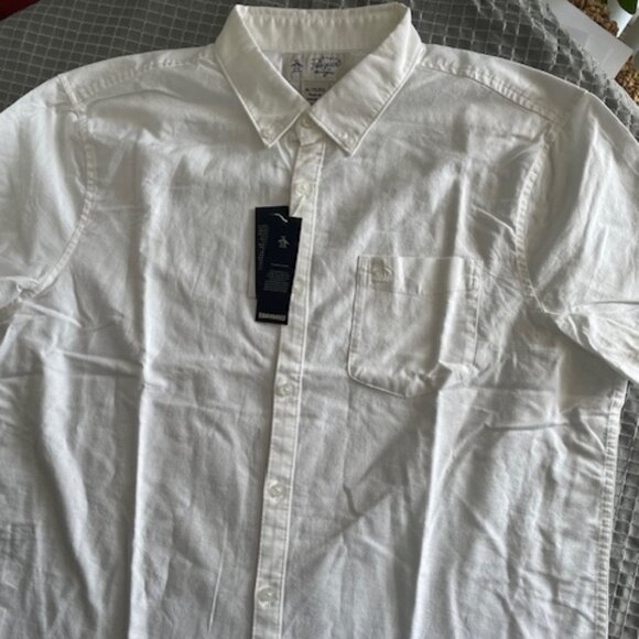 Penguin new 100% stretch cotton white shirt size XL - Picture 1 of 6